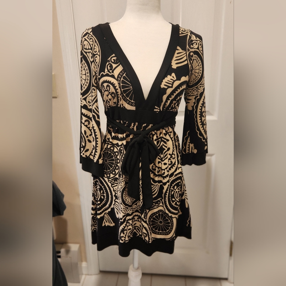 Twenty One graphic print dress with wrap tie waist